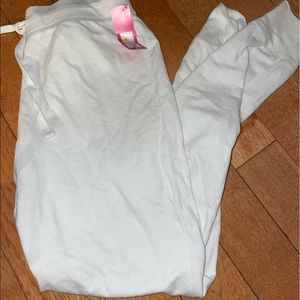 NWT white joggers
